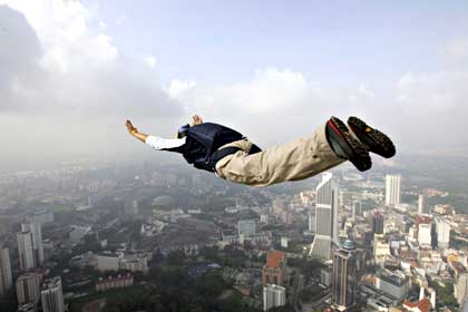 Base Jumping from the KL Tower 3 KL Tower Base Jump